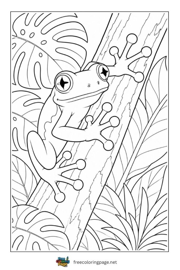 tree frog coloring page