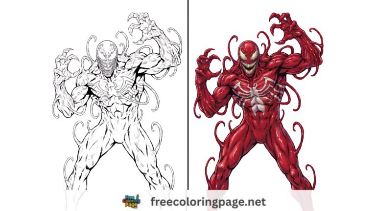 carnage coloring pages colored vs drawing